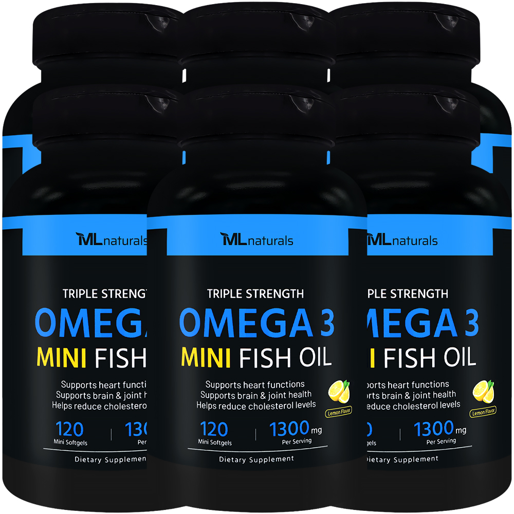 마이라이프내추럴스 오메가3 미니 피시 오일 1300mg 알약 소프트젤 120캡슐, 6개 - 메인 이미지