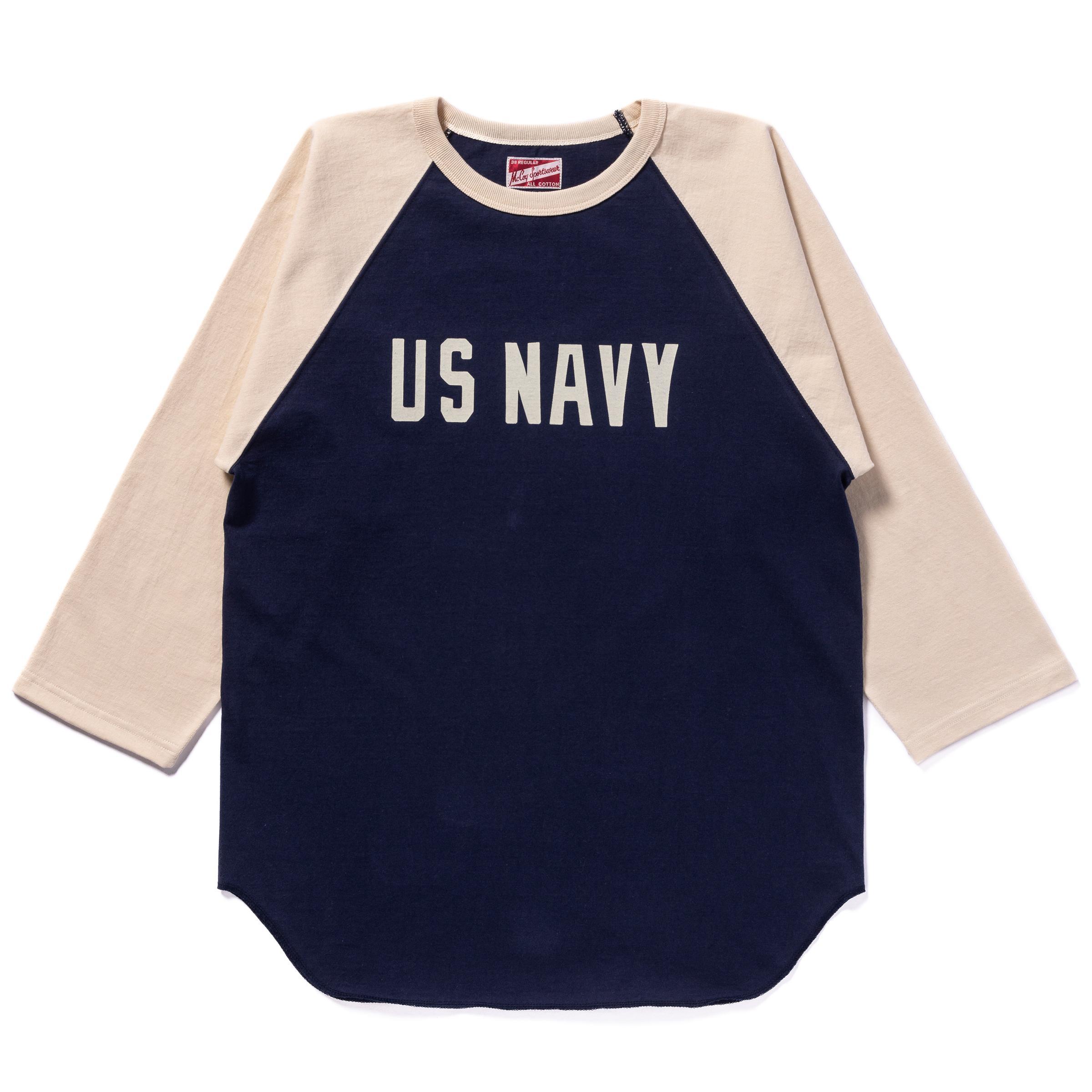 리얼맥코이 US NAVY 밀리터리 베이스볼 남성 반팔 티셔츠 MC24002 - 상품 이미지