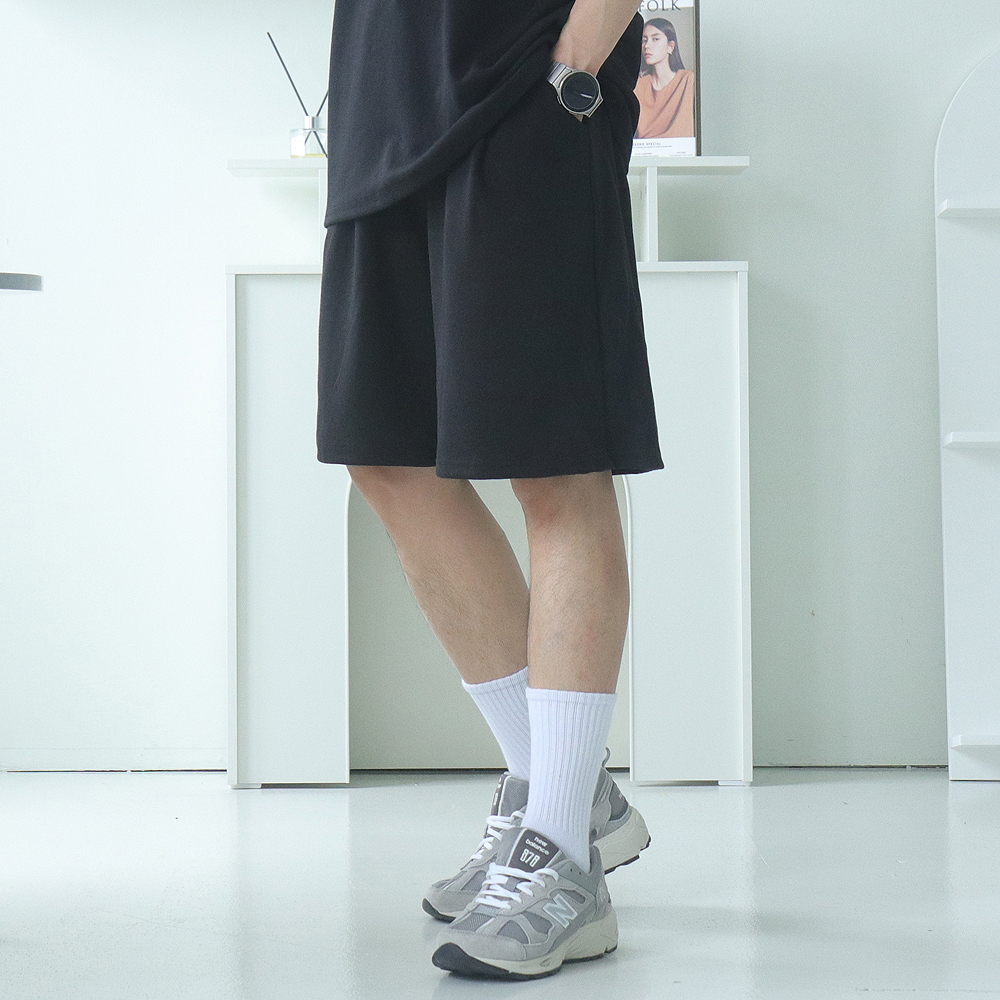 남자 반바지 밴딩 5부 버뮤다 커플 반바지 - 상세 이미지 2