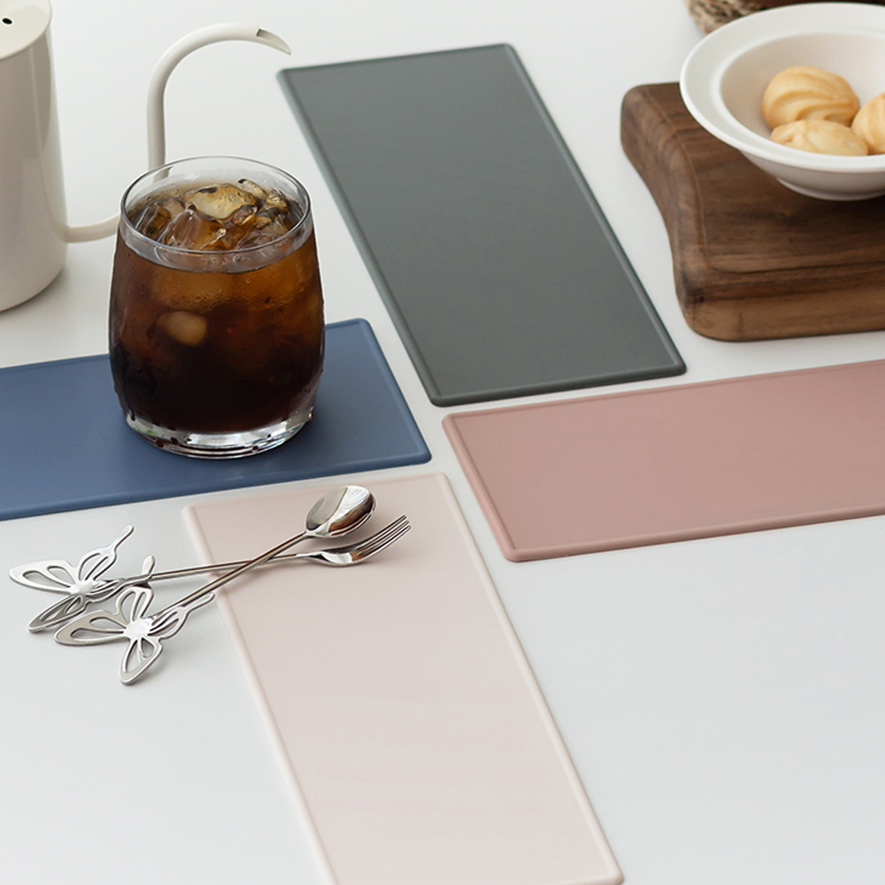 국산 플라이토 실리콘 테이블매트 주방 식탁 방수 미니 사각 롱스퀘어 26cm