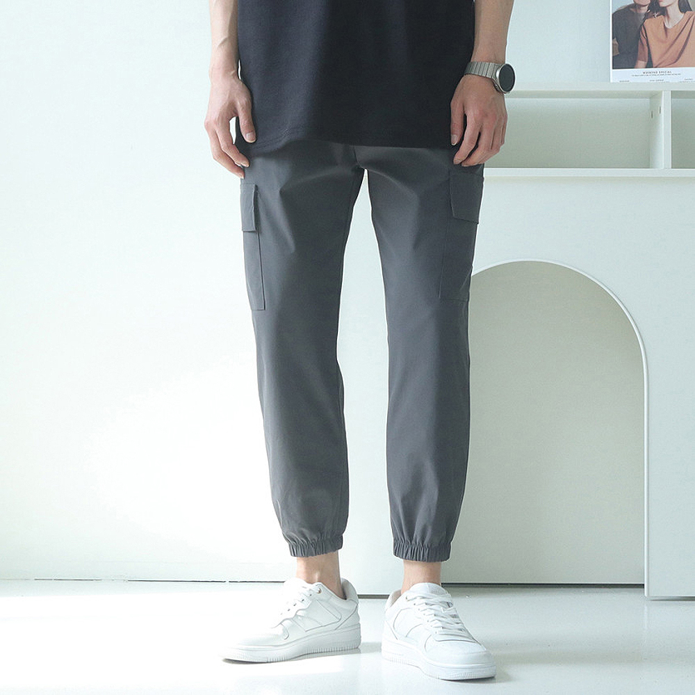 남성 여름 밴딩 아이스 팬츠 남자카고조거팬츠 남자냉장고바지 - 상세 이미지 3