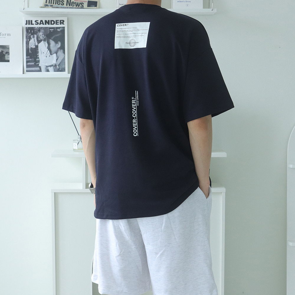 남자 반팔티 오버핏 나염 커플 여름 반팔 티셔츠 - 상세 이미지 3