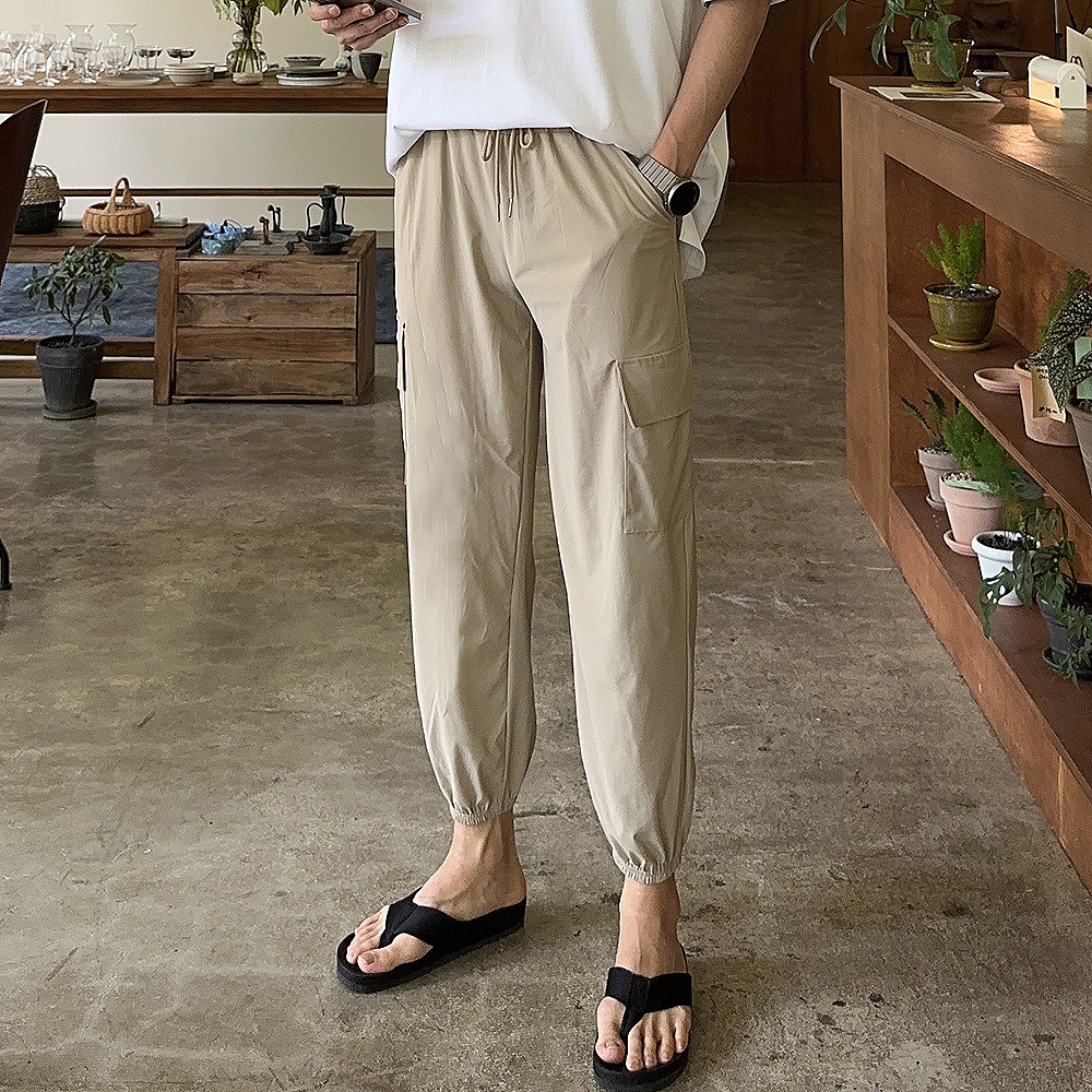 남자 냉장고바지 아이스 밴딩 카고 조거팬츠 남자바지 - 상세 이미지 3