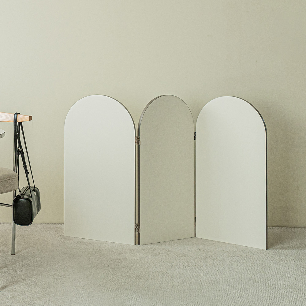 고트 미드센츄리 모던 3단 아치형 접이식 파티션 800 하프