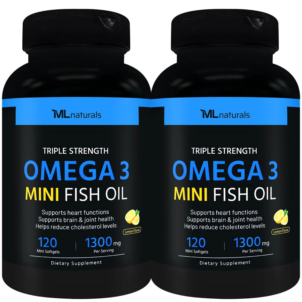 마이라이프내추럴스 오메가3 미니 피시 오일 1300mg 알약 소프트젤 120캡슐, 2개 - 메인 이미지