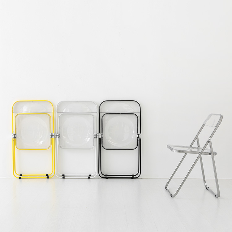 두게드 테이블 라운드 16080 화이트 + 빙그리 투명접이식의자 4인 세트