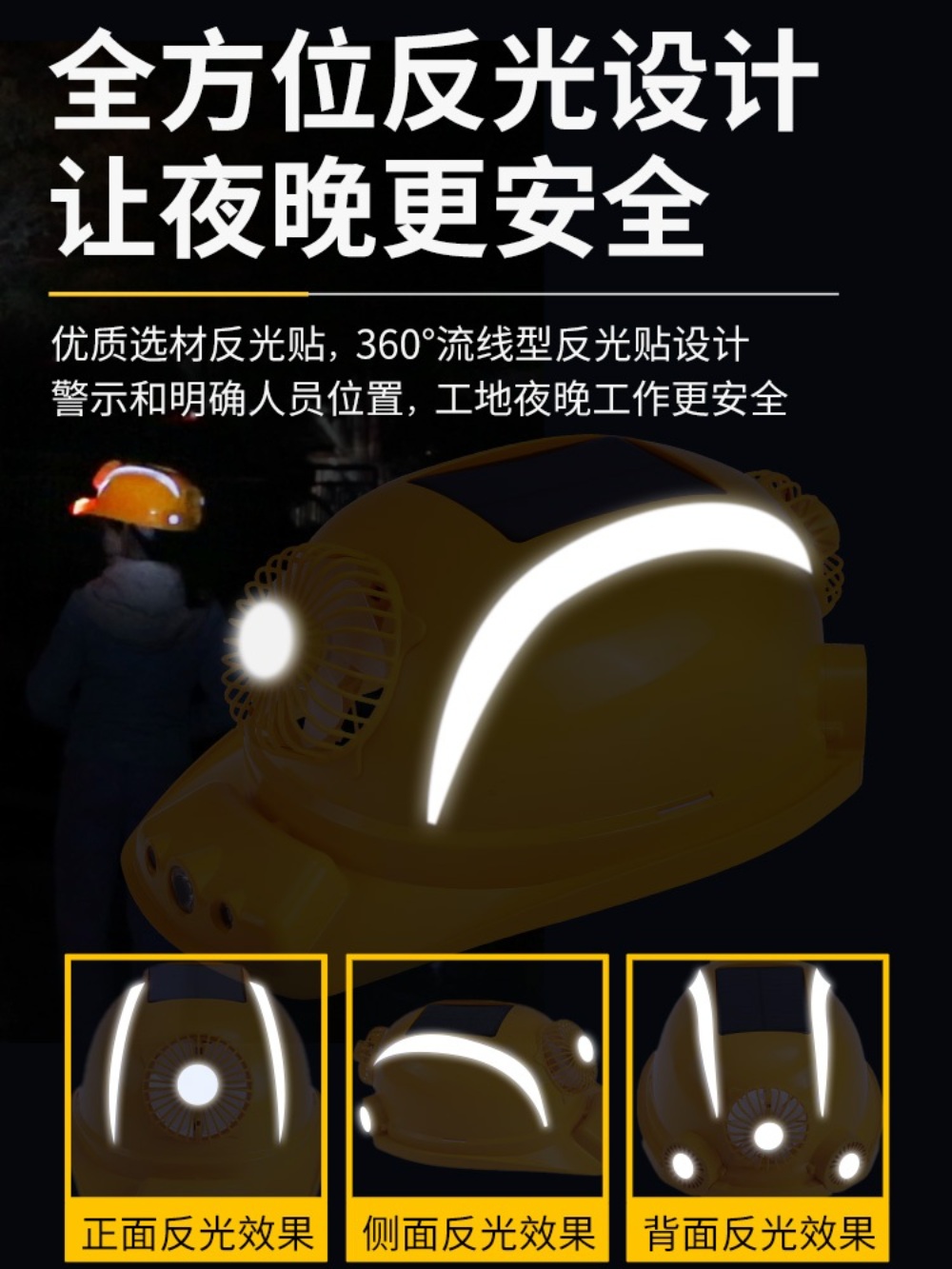 선풍기안전모 야외 여름용 하이바 모자 현장 에어컨 공사장 헬멧 통풍 쿨러 - 상세 이미지 4