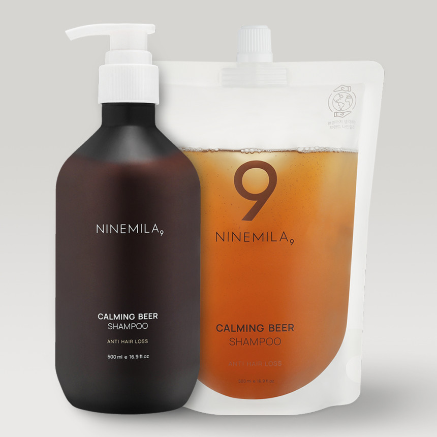 나인밀라 카밍비어 (맥주효모) 탈모샴푸 (+리필 추가선택) 자몽향, 500ml, 2개 사진 1