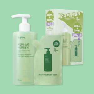 식물나라 비건쑥 순한 여성청결제 리필 기획 (300mL x 2개) 솔직 후기 | 피부 타입별 분석 - 상품 이미지 1