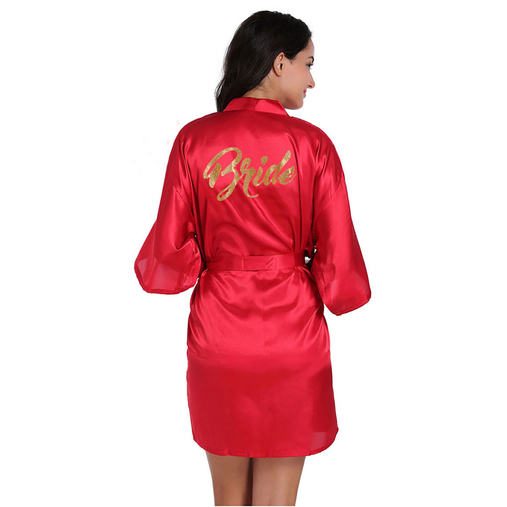 브라이덜 샤워 가운 신부용 글리터 파티 잠옷 파자마 S~2XL 라라리빠 - 상세 이미지 4