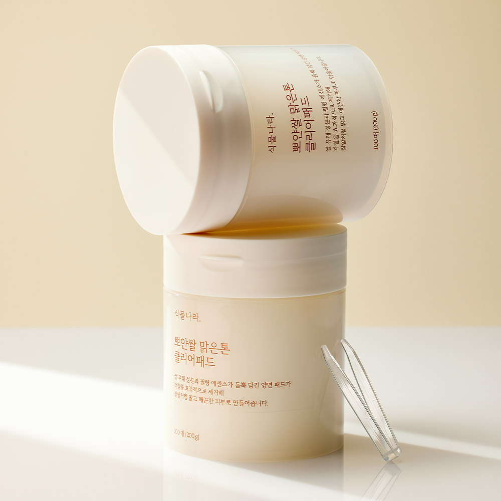 식물나라 뽀얀쌀 맑은톤 클리어 토너패드 100매