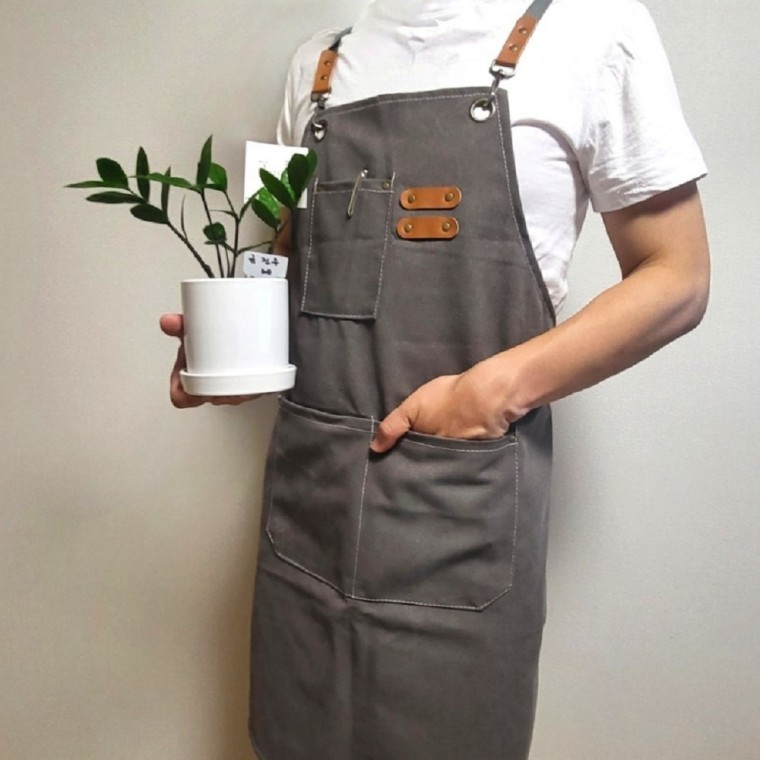 멀티포켓 심플 캔버스 앞치마 공방앞치마 네일샵앞치마