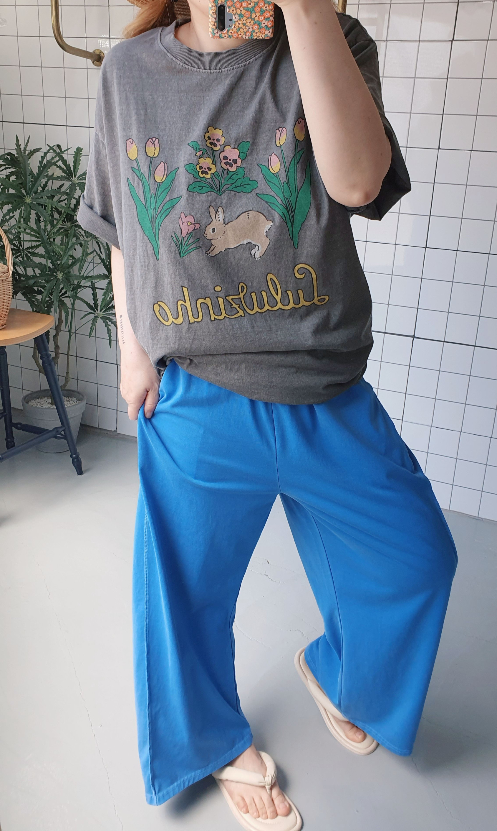 (무배) 피그워싱 와이드 팬츠 - 상세 이미지 5