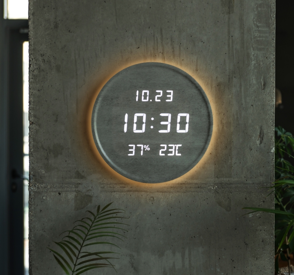 플라이토 벽시계 LED 벽걸이 3세대 백라이트 인테리어 디지털 전자 거실 집들이 루나 온습도 와이파이