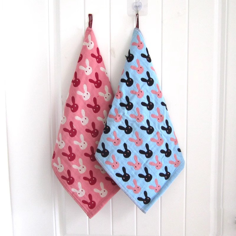 코튼 면 주방수건 핸드타올 주방고리수건 답례품 토끼얼굴