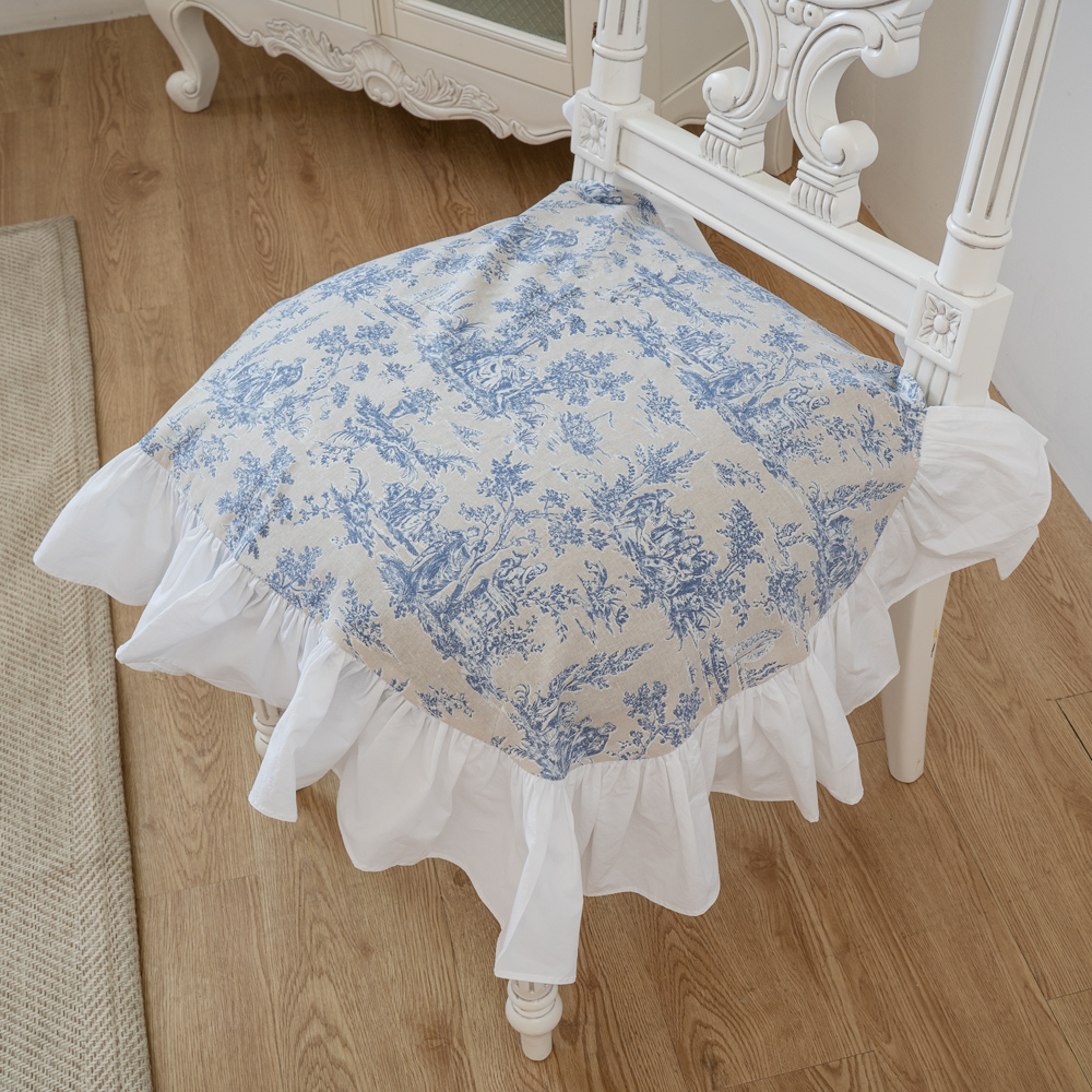 프렌치 뜨왈 드 주이 식탁 의자 커버 리폼 천갈이