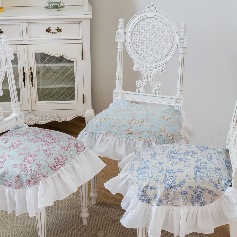 프렌치 뜨왈 드 주이 식탁 의자 커버 리폼 천갈이