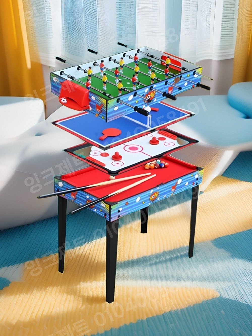 축구게임 초대형 포켓볼 당구대 게임기 컬링 테이블 미니 - 상세 이미지 3
