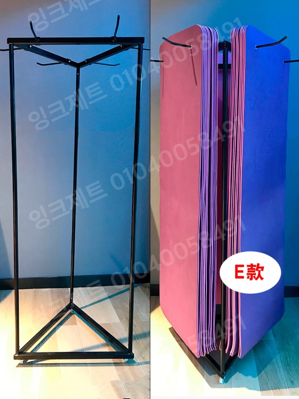 요가매트 거치대 수납 꽂이 벽걸이 필라테스 센터 철제 - 상세 이미지 3