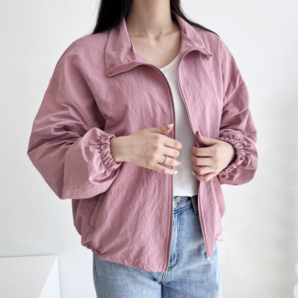 여성봄바람막이 여름용 아우터 경량 홑겹 얇은 여자 잠바 점퍼 - 상세 이미지 3