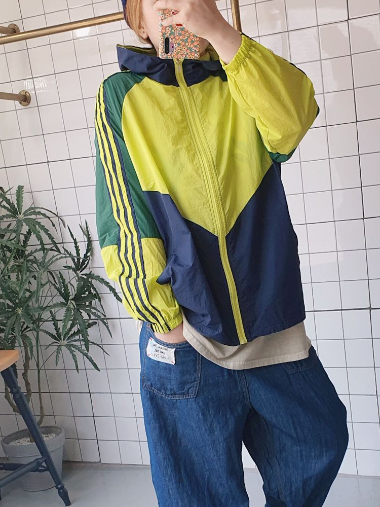 (무배) 오버핏 세줄 가벼운 윈드 점퍼 바람막이