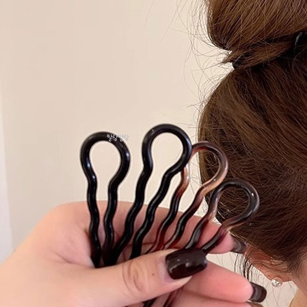 U자핀 U자비녀 심플한 올림머리핀 머리장식 뒤꽂이