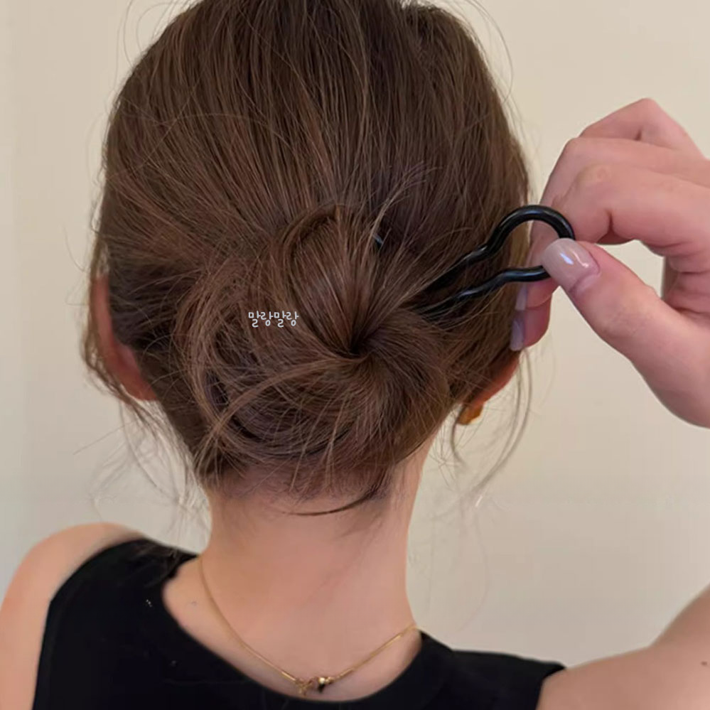 U자핀 U자비녀 심플한 올림머리핀 머리장식 뒤꽂이