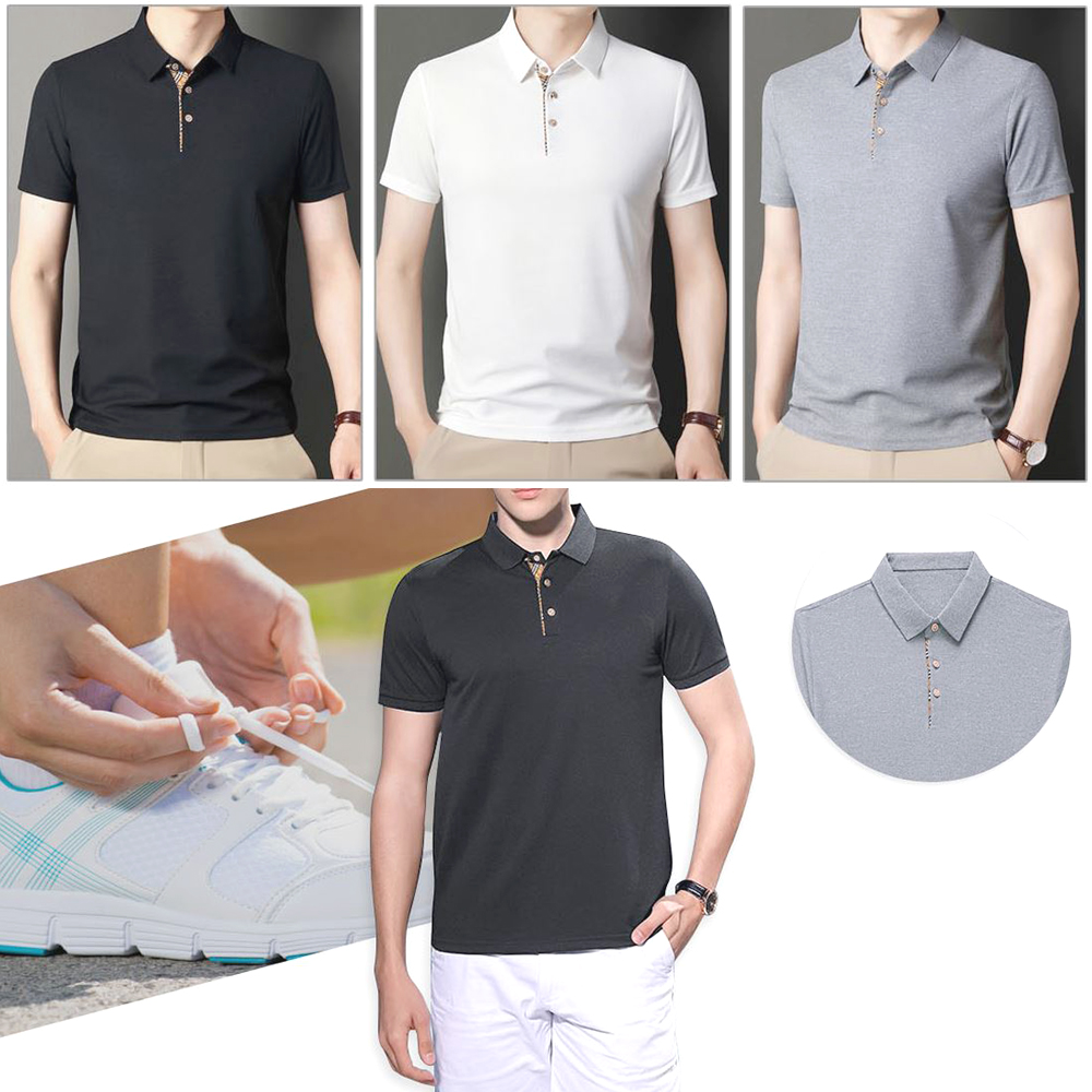 남성 반팔 카라티 여름 남자 땀흡수 무지 골프웨어 티셔츠 - 상품 이미지