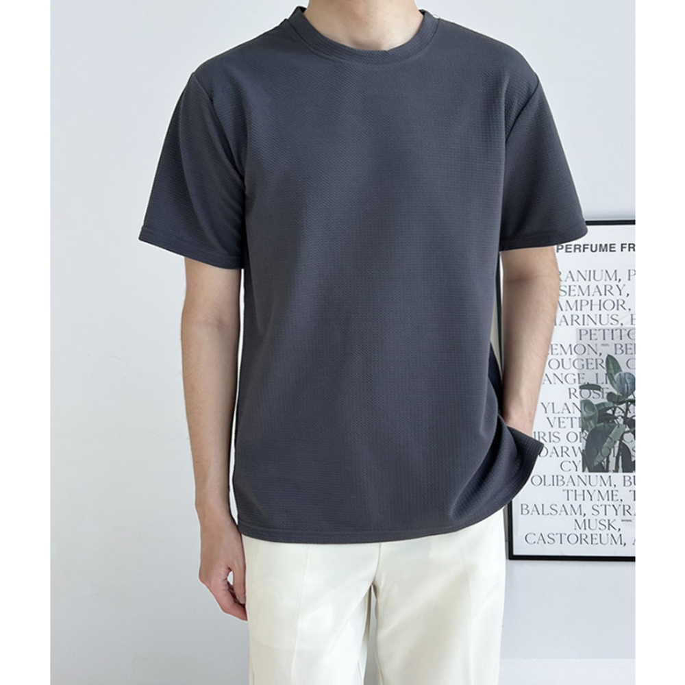 흰색무지티 질좋은 기본 무지 남자 오버핏 구김없는 반팔티 - 상세 이미지 3