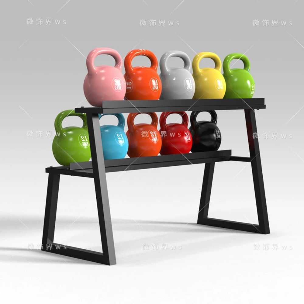 케틀벨거치대 2단 헬스장 선반 홈짐 진열대 랙 홈트 50x50x70CM 케틀벨 랙(이동식) - 상세 이미지 5