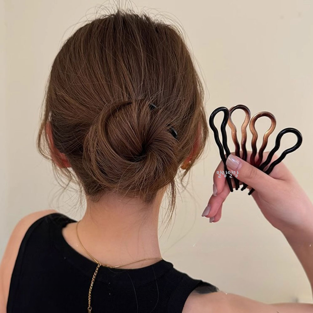 U자핀 U자비녀 심플한 올림머리핀 머리장식 뒤꽂이
