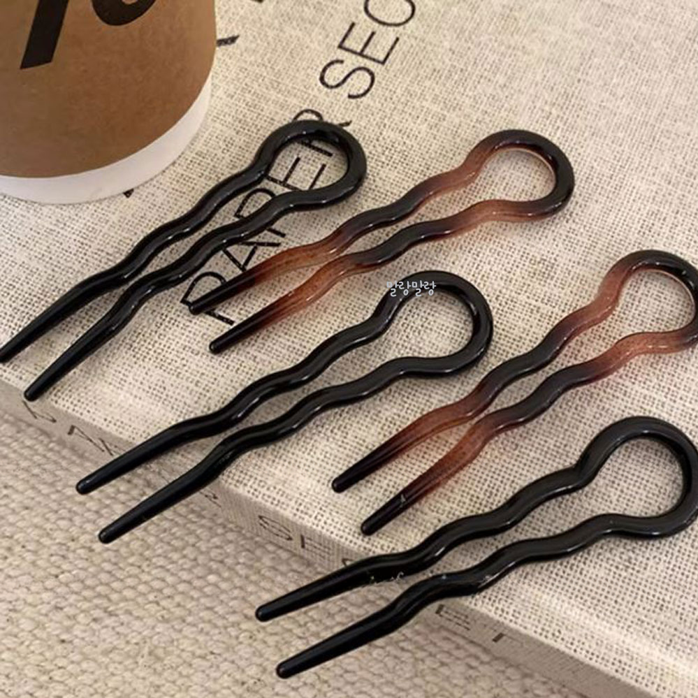 U자핀 U자비녀 심플한 올림머리핀 머리장식 뒤꽂이