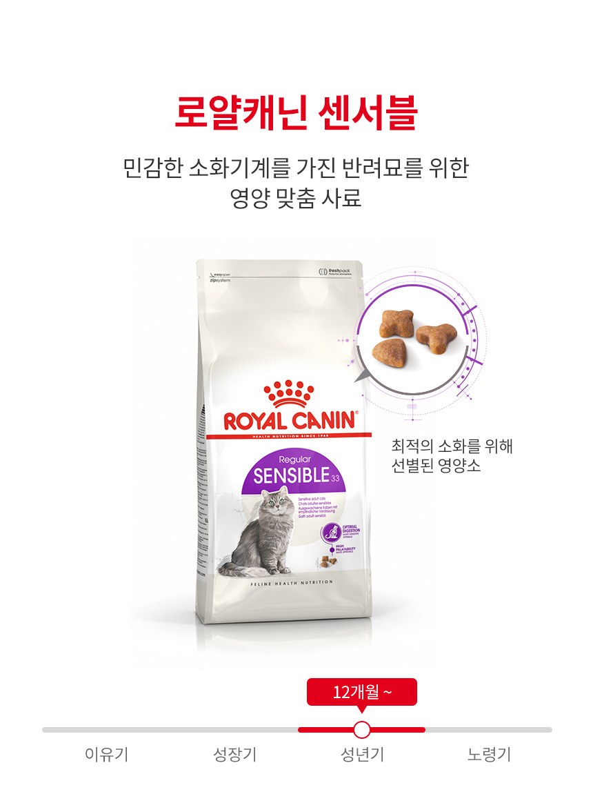 [유통기한 2027.04.27] 로얄캐닌 캣 센서블, 4kg, 1개 - 상세 이미지 3
