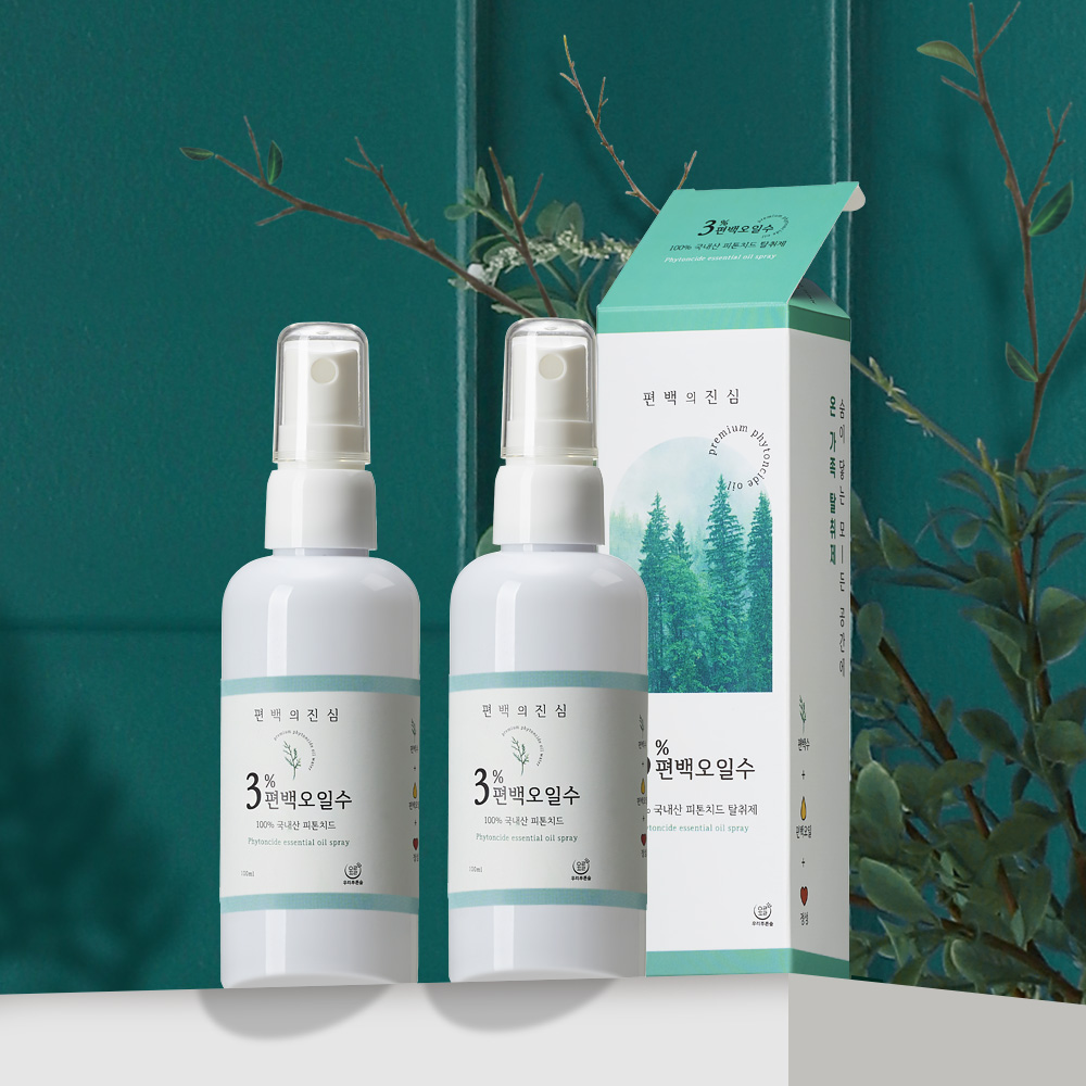 1+1 편백의진심 3%편백오일수 피톤치드 스프레이 편백수 나무 원액 탈취제 휴대용 여행용 100ml