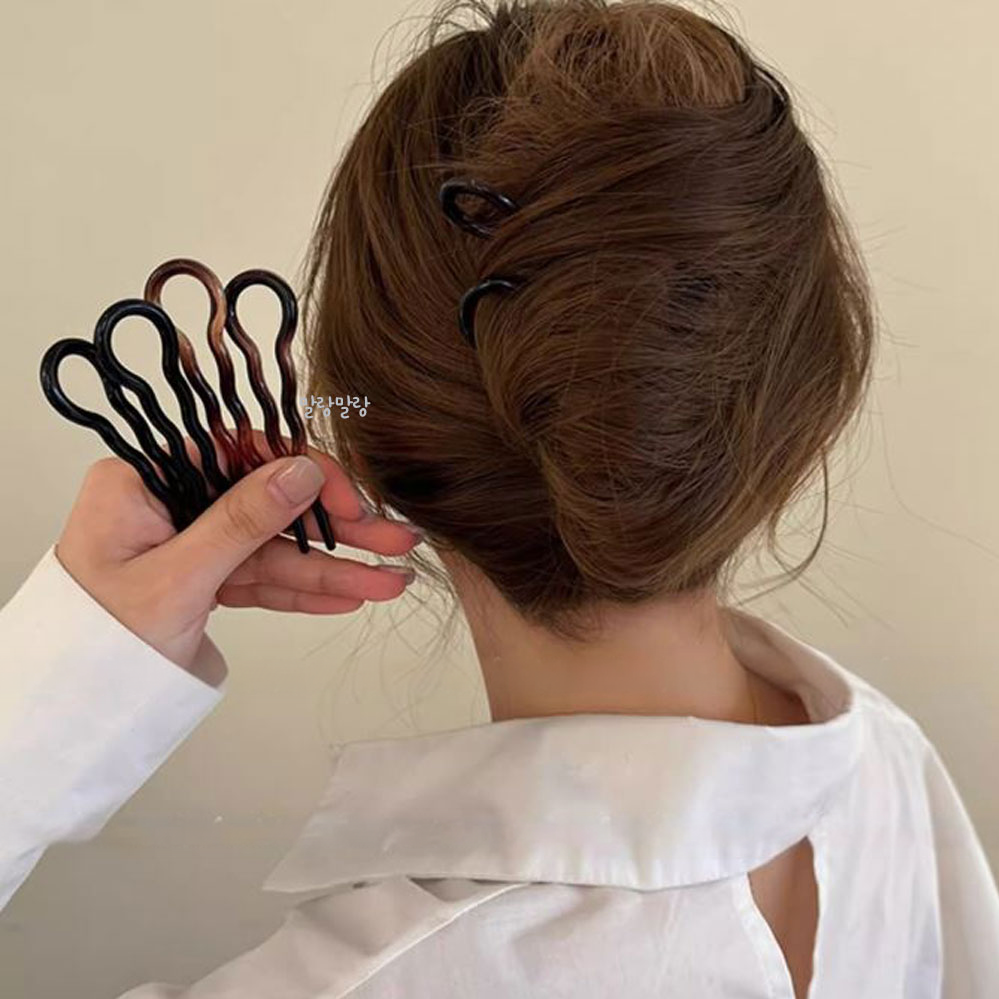 U자핀 U자비녀 심플한 올림머리핀 머리장식 뒤꽂이