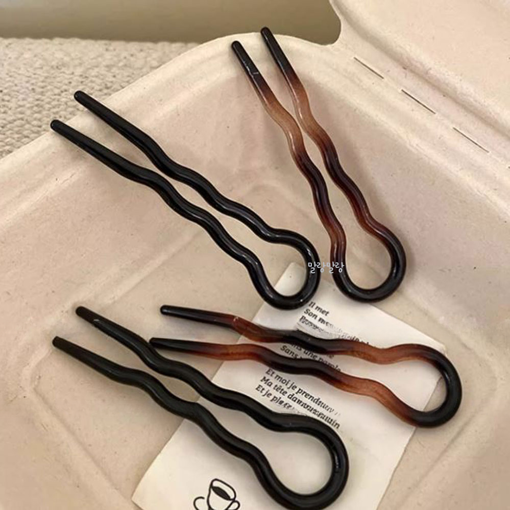 U자핀 U자비녀 심플한 올림머리핀 머리장식 뒤꽂이