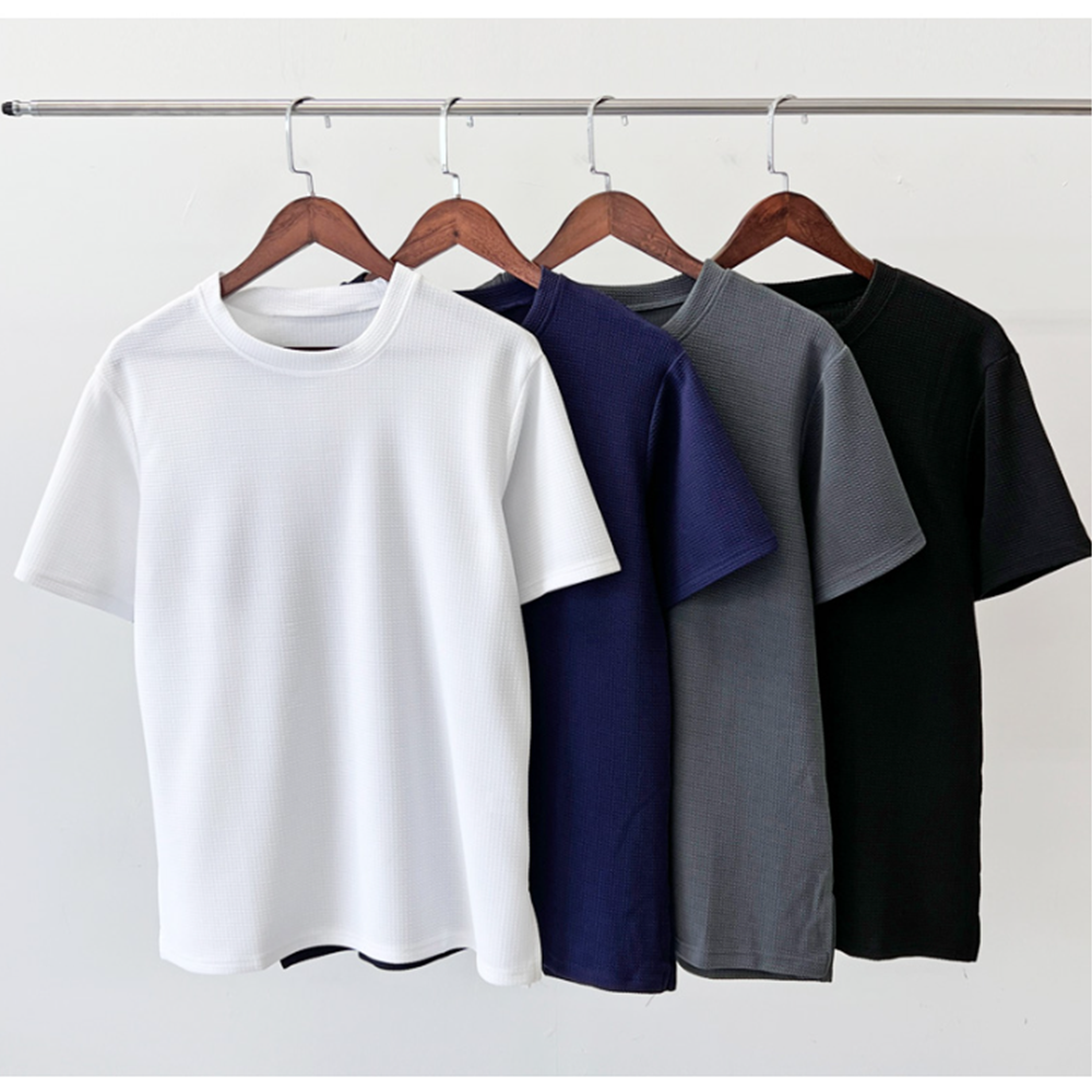 흰색무지티 질좋은 기본 무지 남자 오버핏 구김없는 반팔티 - 상품 이미지