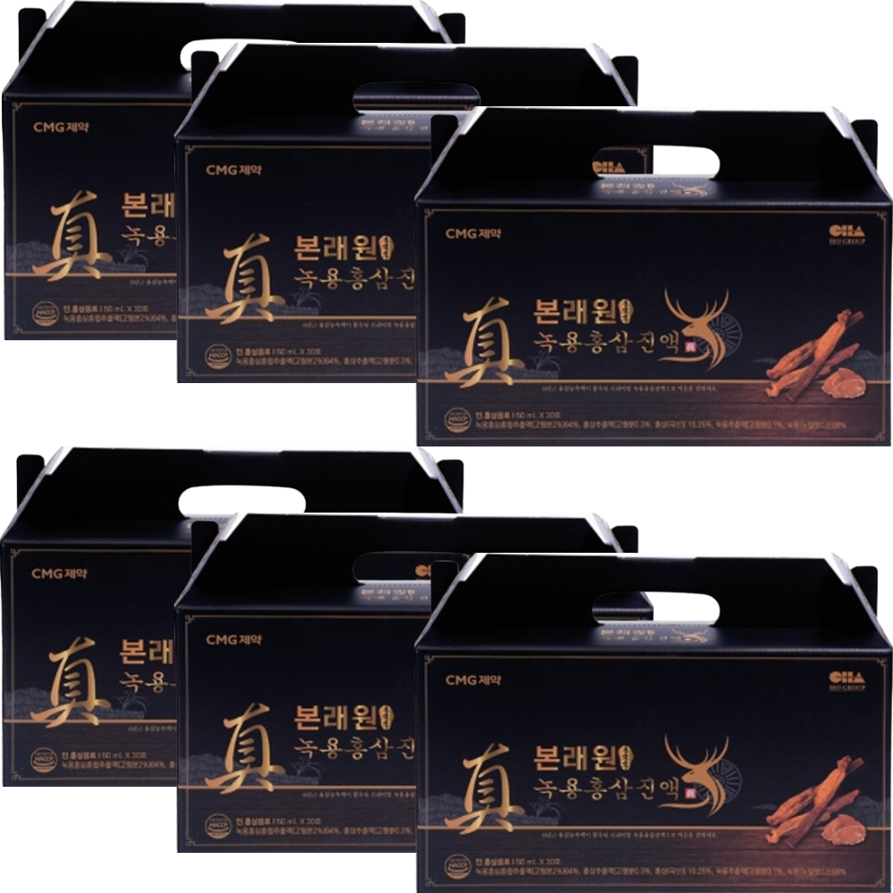 CMG제약 본래원 녹용 홍삼 진액 50ml 30포 6박스 뉴질랜드녹용 국내산 6년근홍삼 - 상품 이미지