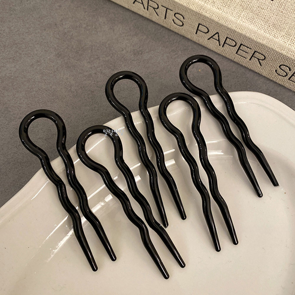 U자핀 U자비녀 심플한 올림머리핀 머리장식 뒤꽂이