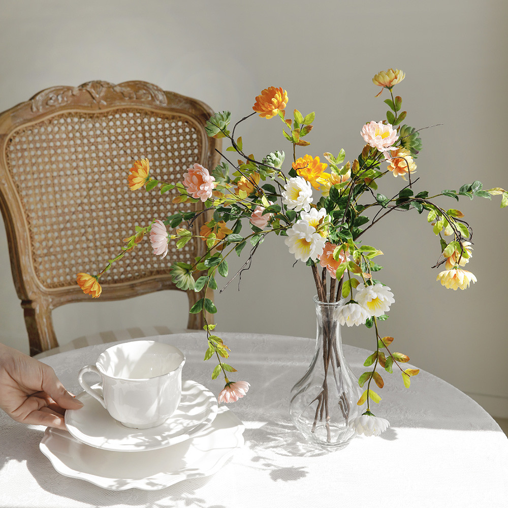 인테리어 생화같은 테이블 조화 꽃 다발 화병 화분 세트 센터피스 장식 A01 퍼플세트 이미지 2