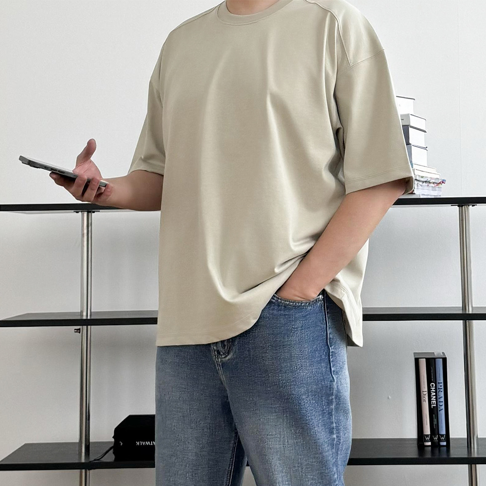 흰티 쿨티셔츠 헬스오버핏반팔 이미지 6