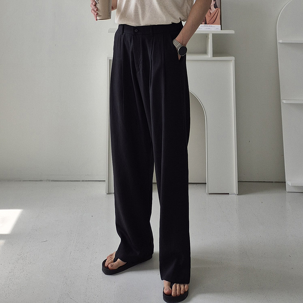 남자 와이드팬츠 남자 냉장고 린넨 바지 남성 여름 면 바지 - 상세 이미지 3