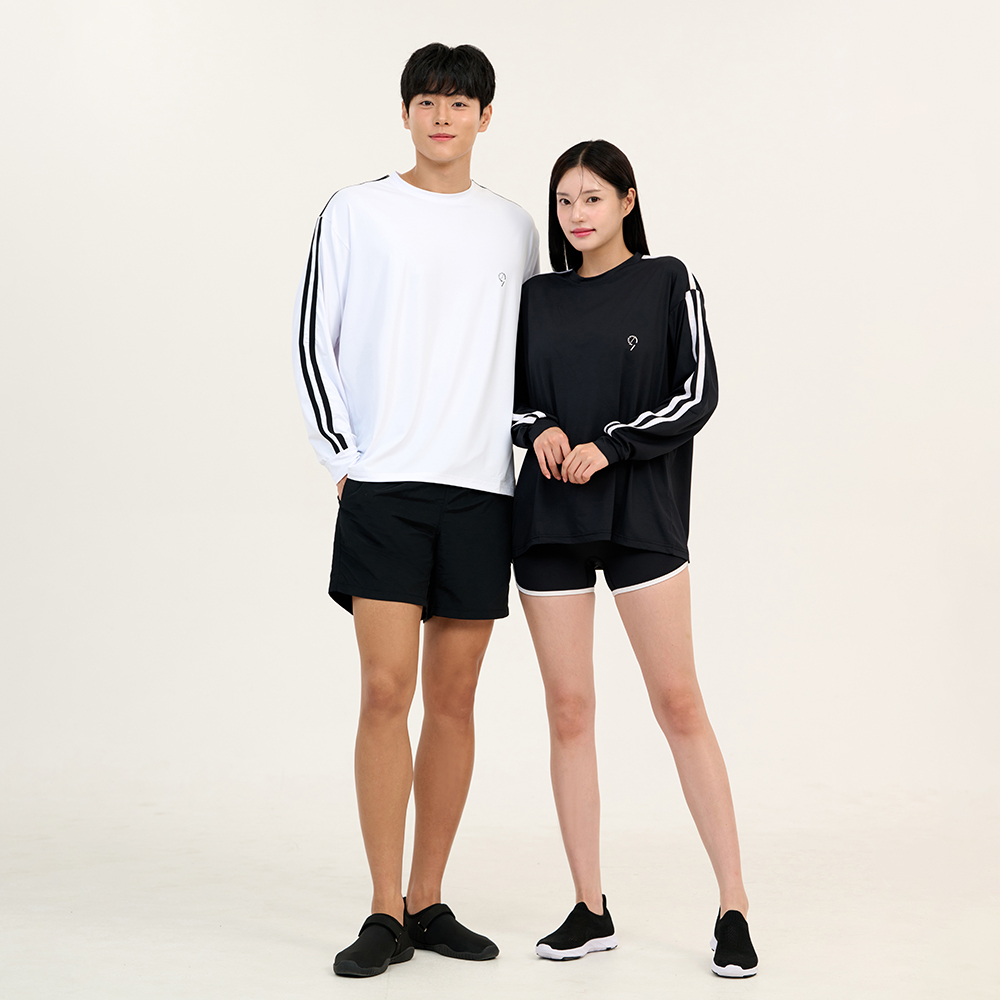 위크나인 수영복 남녀공용 상의 워터파크 물놀이 긴팔 루즈핏 래쉬가드 하이브 이미지 8