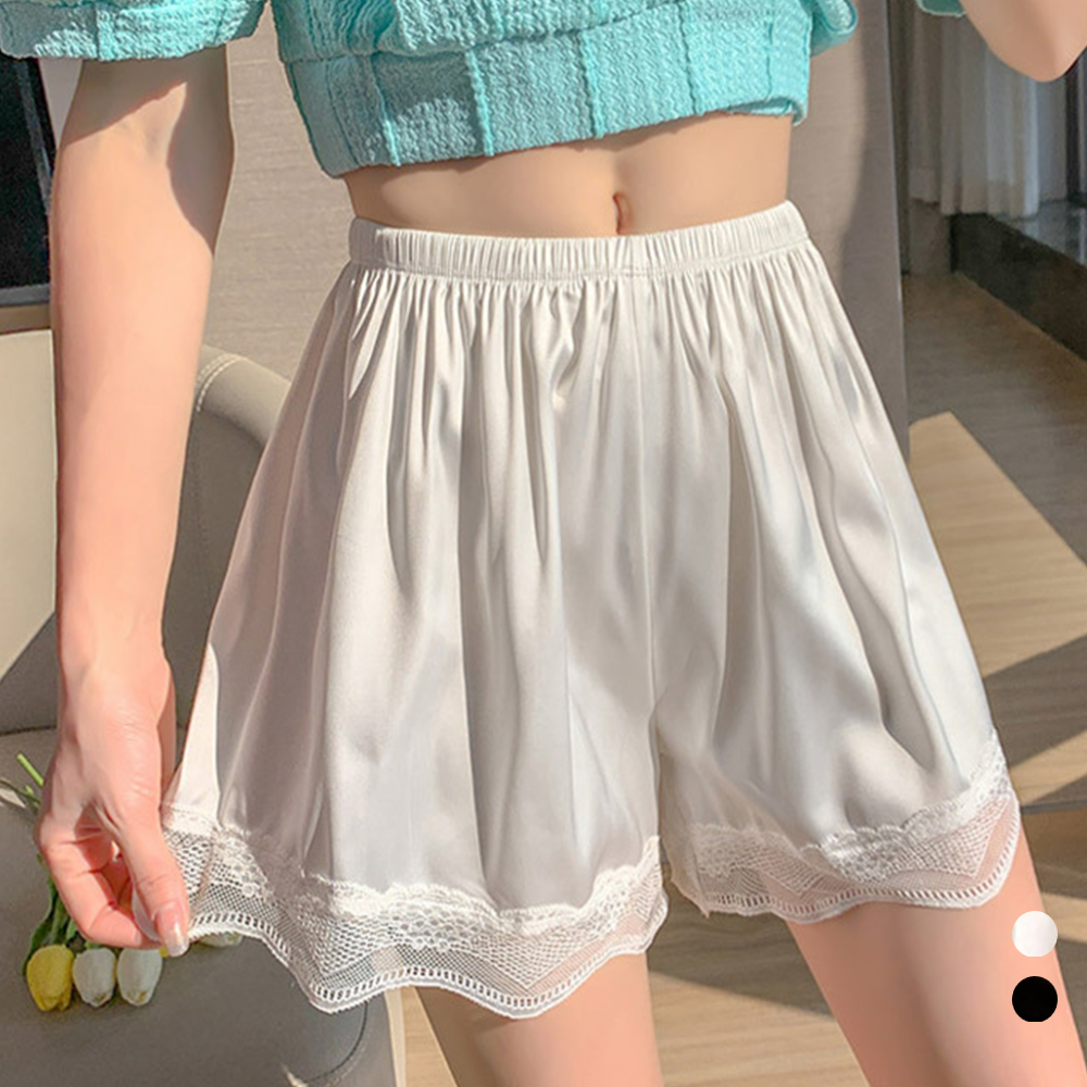 흰색속바지 중학생 짧은 치마 여름 교복 레이스 속반바지 - 메인 이미지