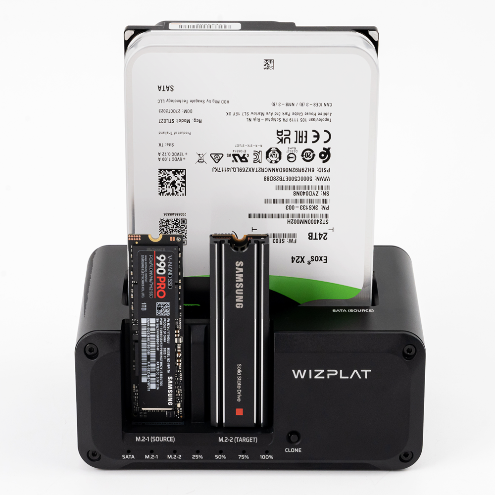 위즈플랫 3베이 NVMe M.2 SATA HDD 외장하드 복제 클론 도킹스테이션 HMCL5 - 상세 이미지 3