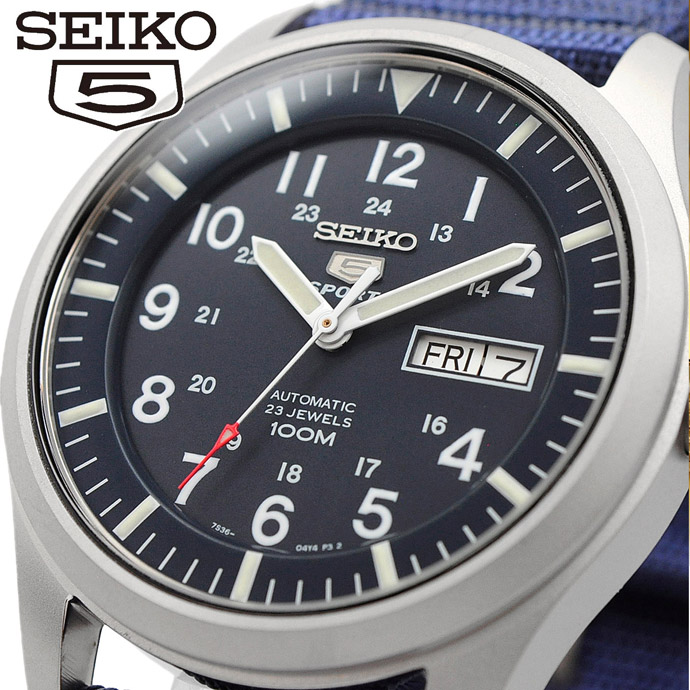 세이코 SEIKO 오토매틱 청판 남자 손목 캐주얼 필드 시계 SNZG11J1 - 메인 이미지