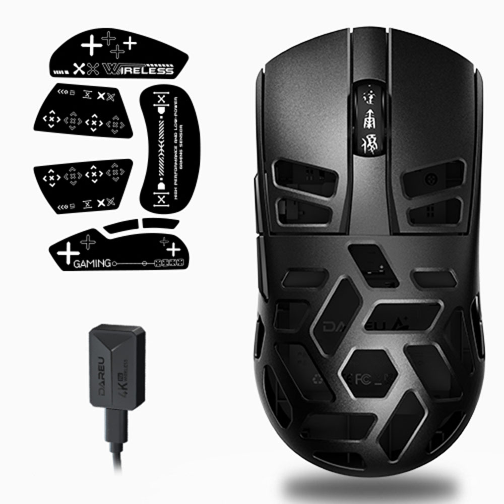 다얼유 마우스 A950 PRO 1k 응답율 경량 유선 무선 게이밍 마우스 화이트 이미지 8