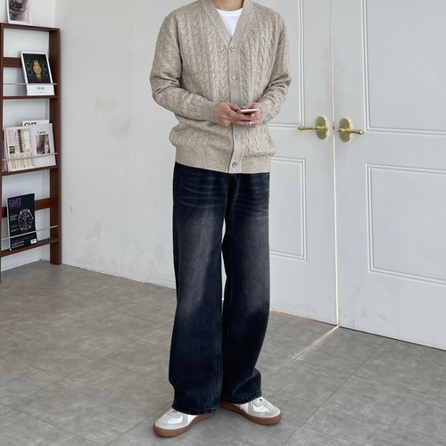 남자꽈배기가디건 남자브이넥가디건 이미지 2