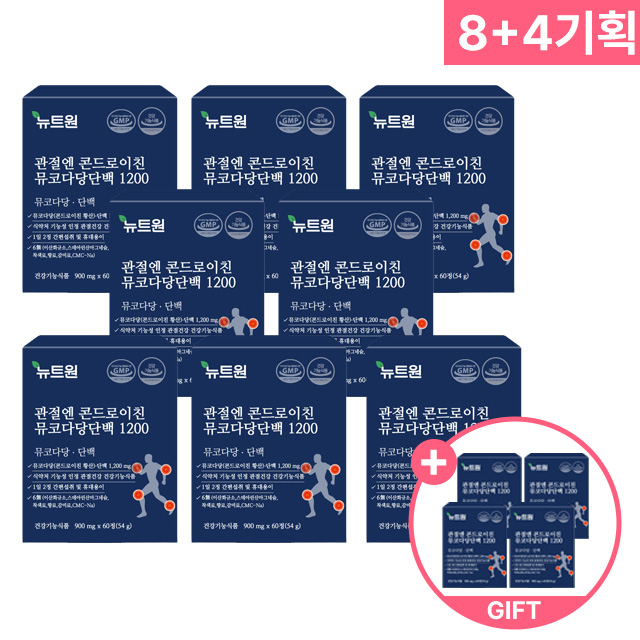 관절엔 콘드로이친 1200 뮤코다당단백 뉴트원 관절 연골 60정, 12개