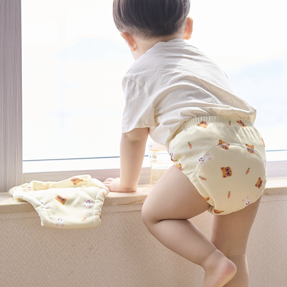 아띠래빗 배변훈련팬티 유아 여아 남아 방수 배변팬티 순면 6중흡수레이어 4개입 기린 S